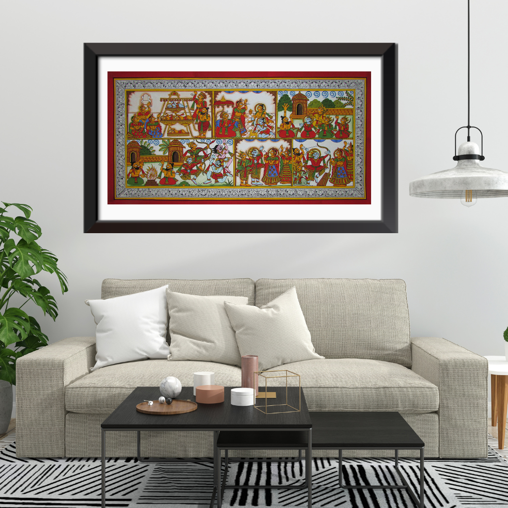 Ramayana Scene in Phad Art