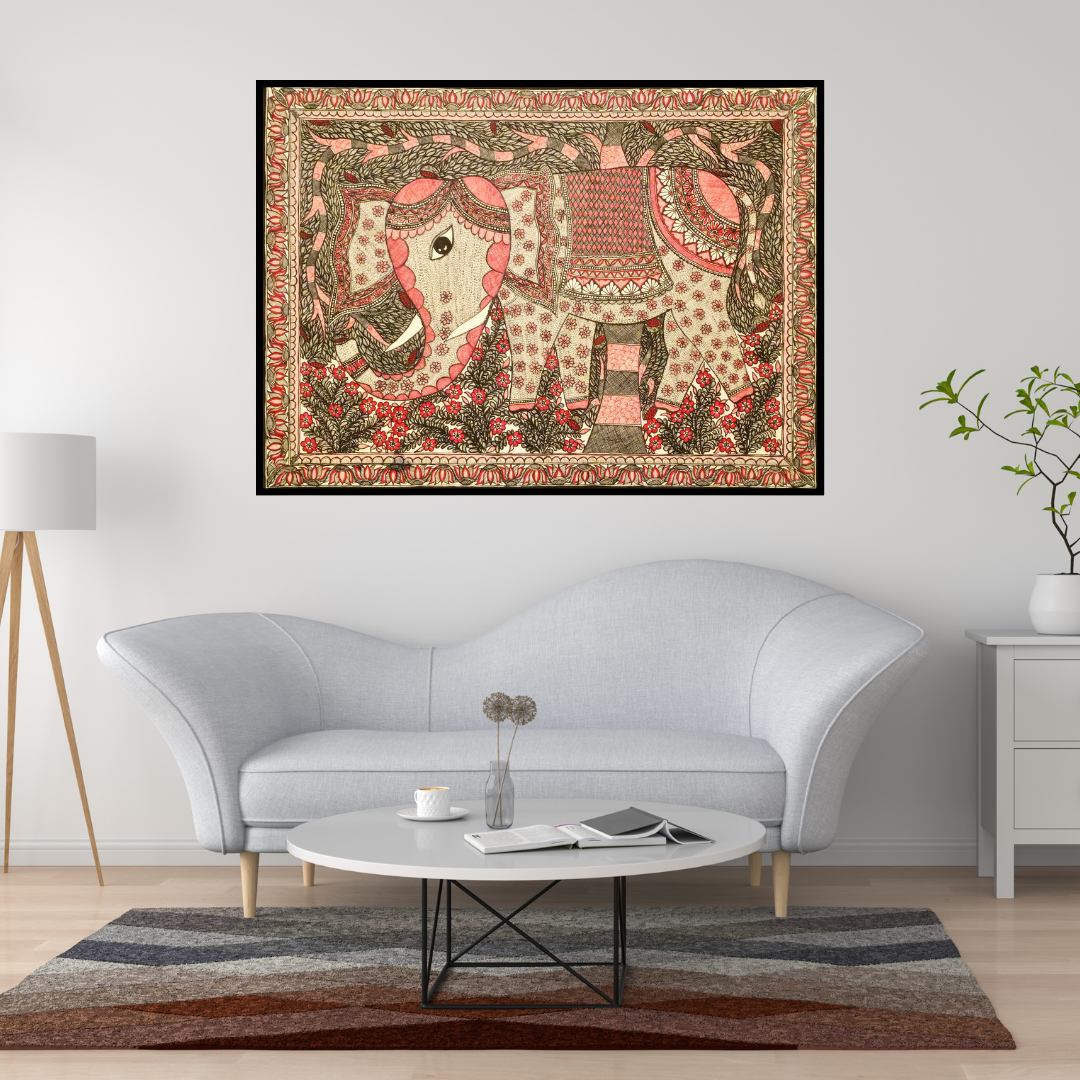 Baby Elephant | Madhubani painting
