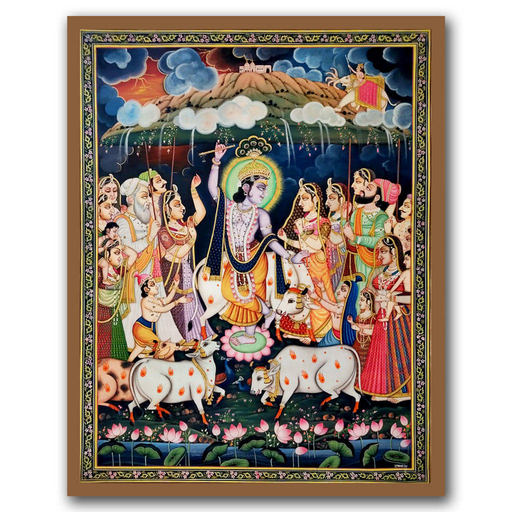 Shree Krishna Lifting Mountain Goverdhana