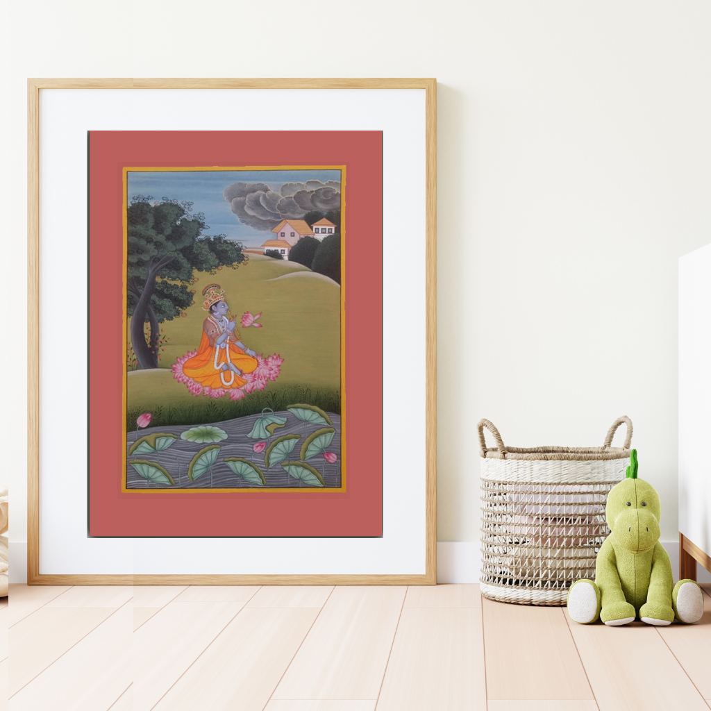 Krishna Miniature Painting | Kangra Miniture