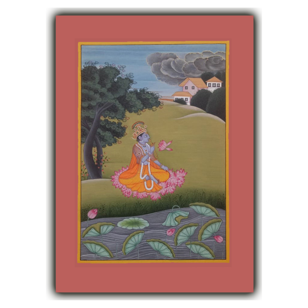 Krishna Miniature Painting | Kangra Miniture