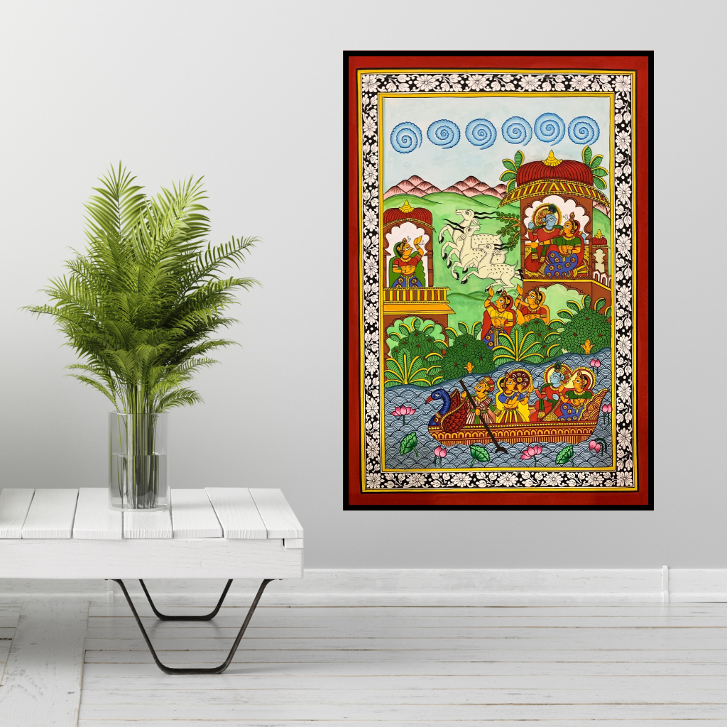 Radha Krishna Scenery | Phad painting