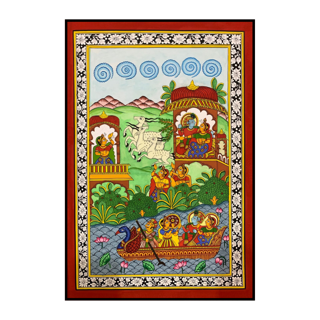 Radha Krishna Scenery | Phad painting