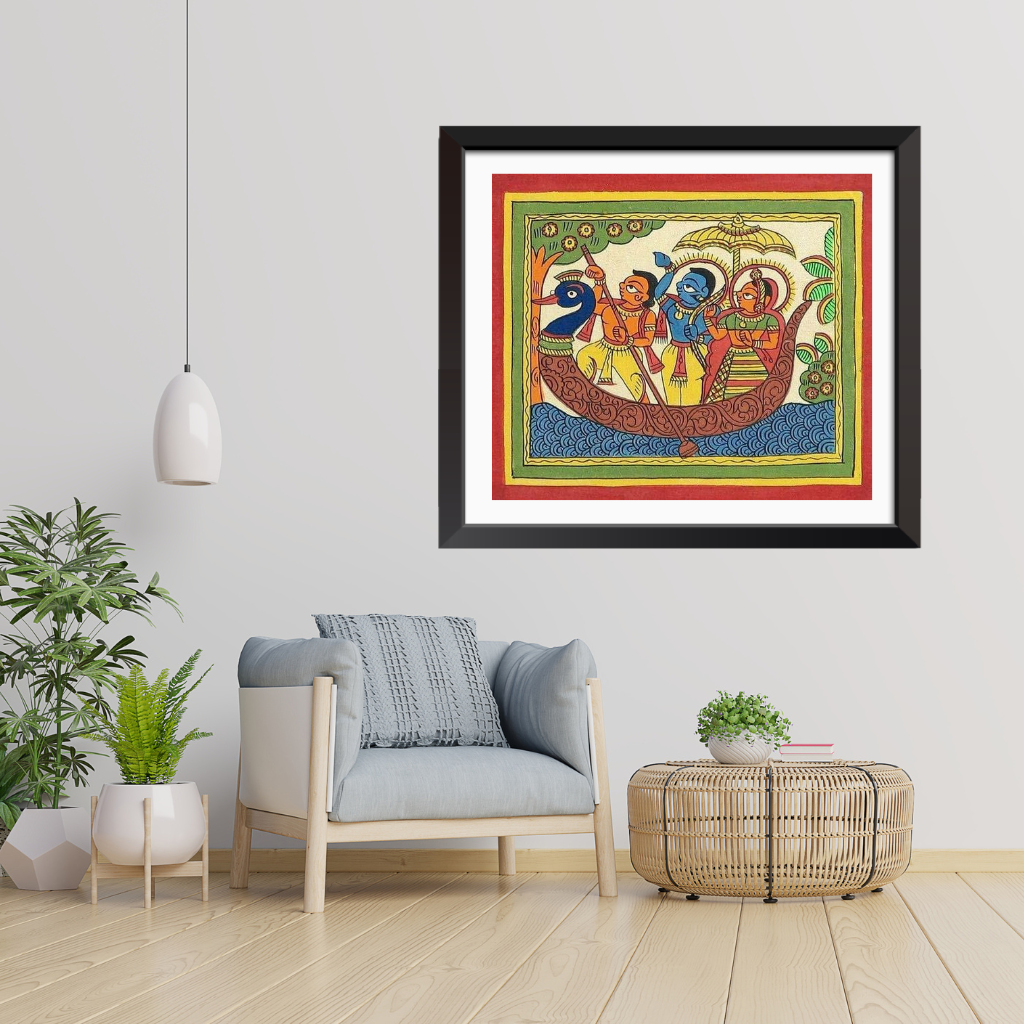 Ram Sita with Kevat - Ramayana Scene