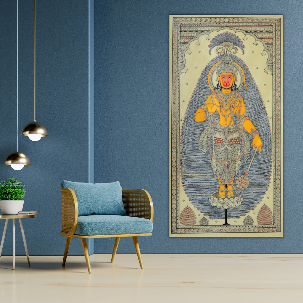 Lord Hanuman with Pattachitra Tree of Life
