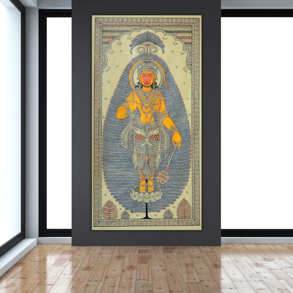 Lord Hanuman with Pattachitra Tree of Life
