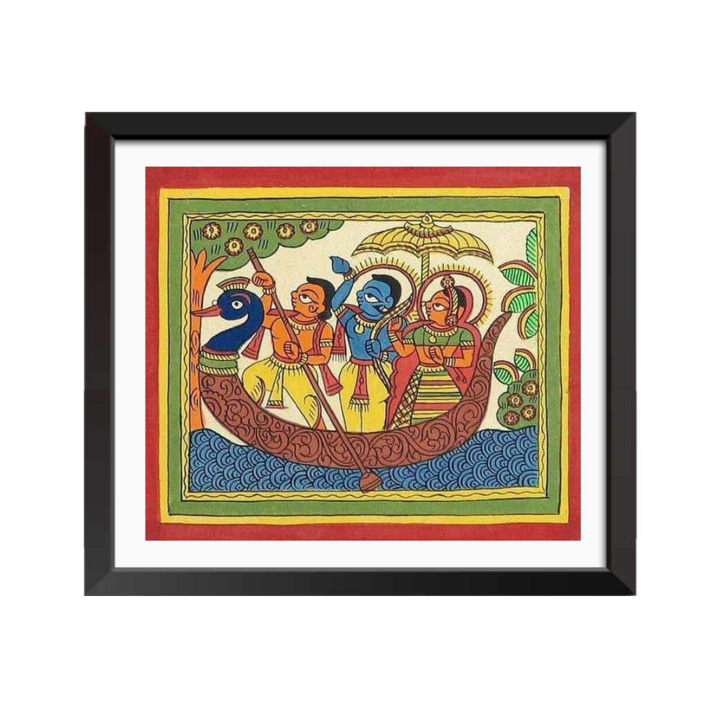Ram Sita with Kevat - Ramayana Scene