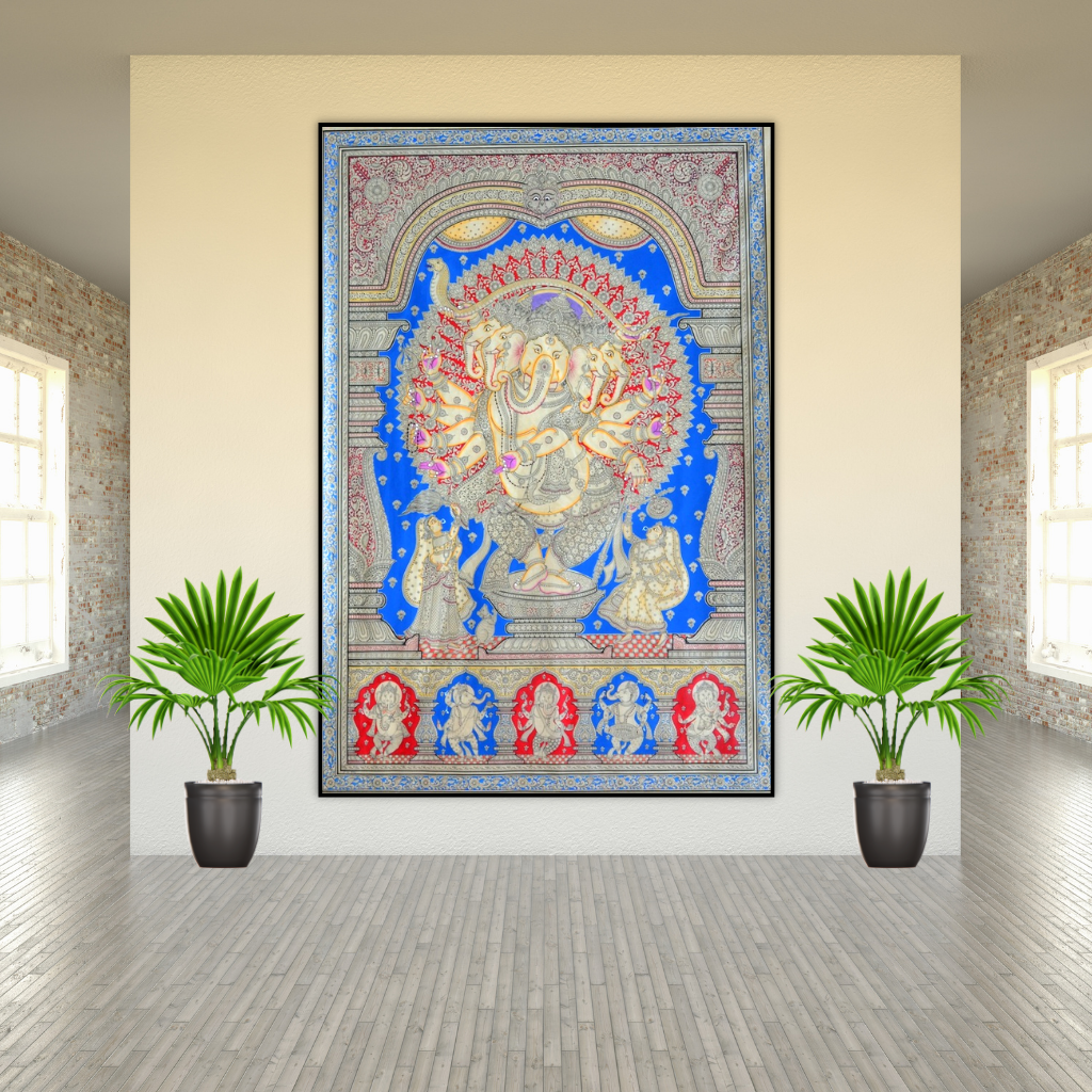 Dancing Ganesha | Pattachitra Painting