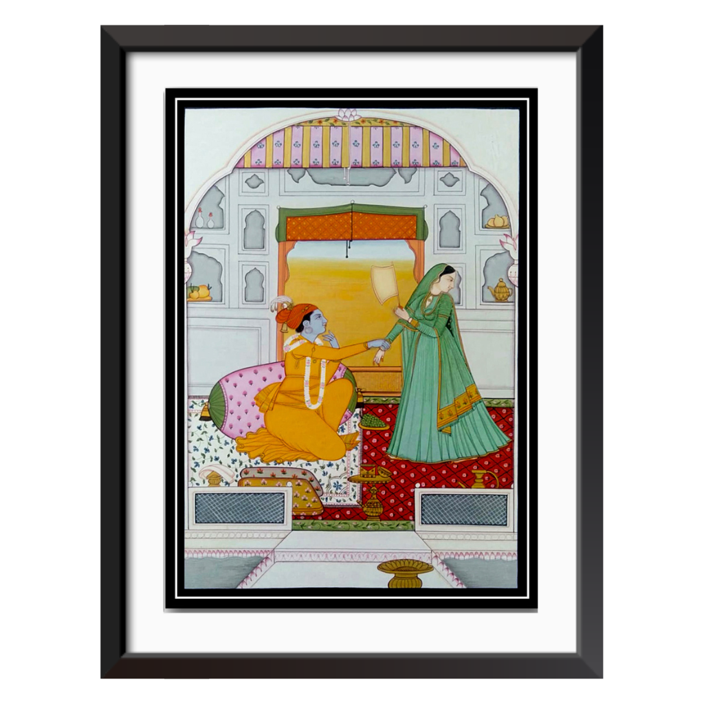 Nayak Nayika Romance | Kangra Miniture Painting