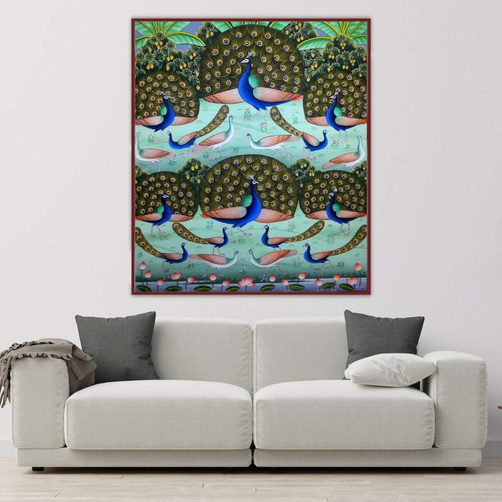 Dancing Peacock pichwai painting