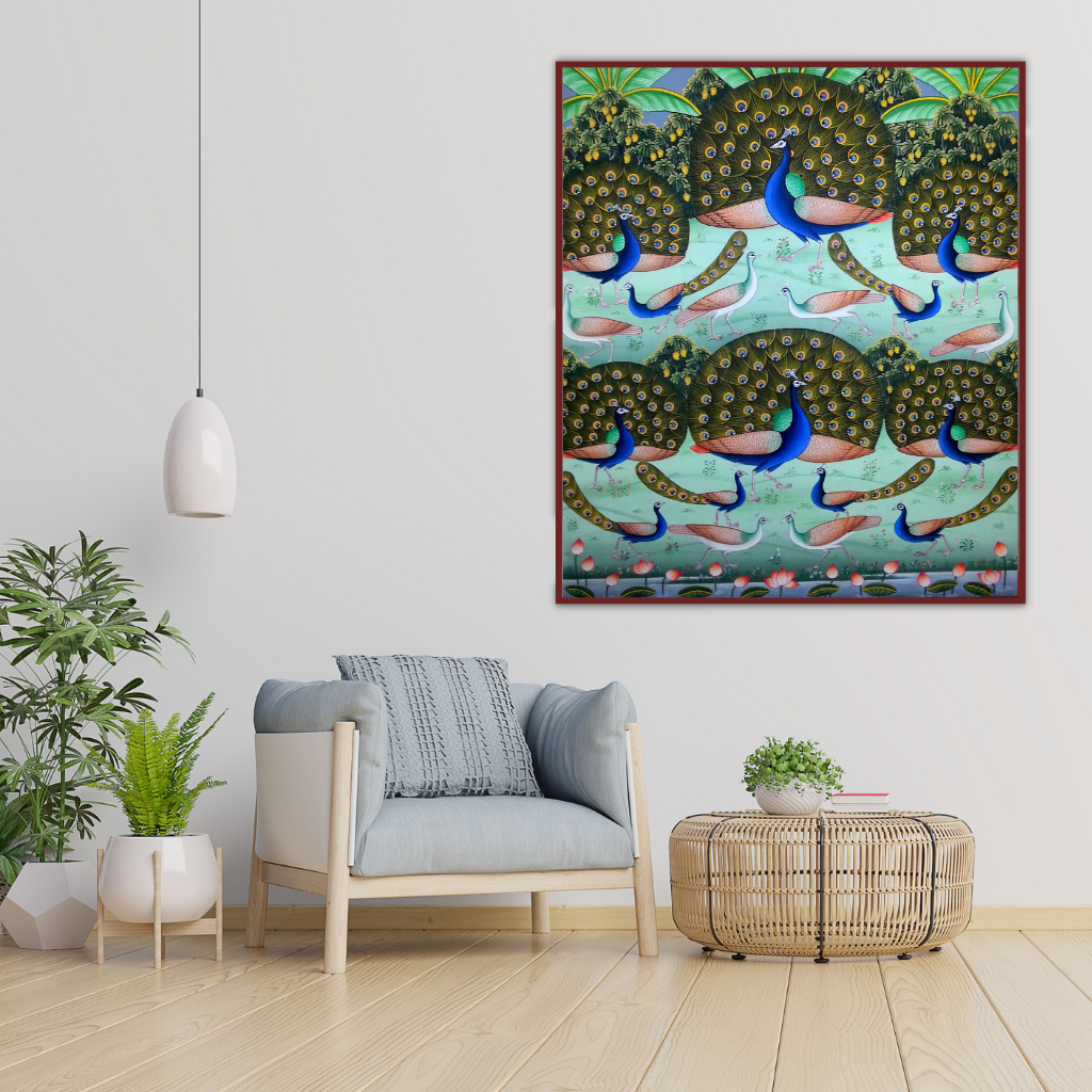 Dancing Peacock pichwai painting