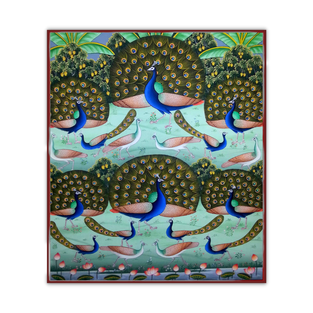 Dancing Peacock pichwai painting