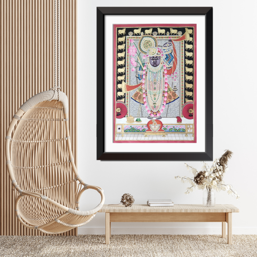 Shrinath Ji and Golden Cows pichwai painting